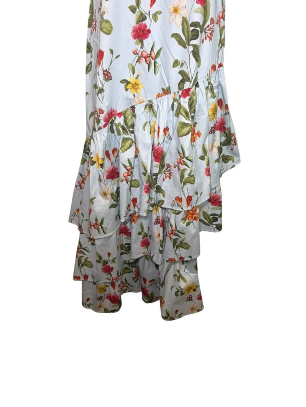 O.P.T Oli Floral Halter Maxi Dress Tiered Ruffle Blue NWT Small - Picture 4 of 7